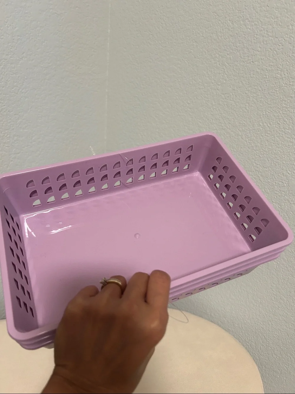 3 Count Storage Plastic Basket Set-Tray in Light Purple-Gift Baskets-Home Accent